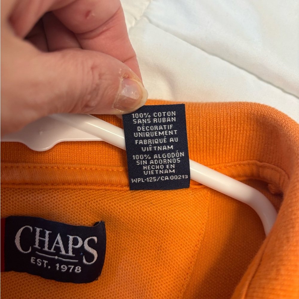 Chaps Men's Polo Shirt in Vibrant Orange. Large - Picture 13 of 13